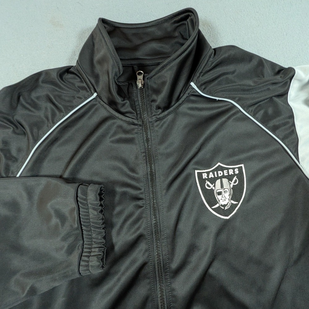 Las Vegas Raiders NFL Team Apparel Track Jacket Mens XL Full Zip Fleece